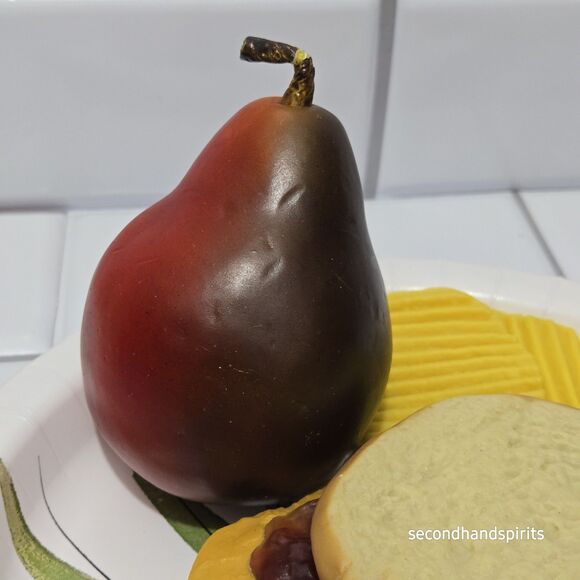 Realistic Fake Play Food Peanut Butter &Jelly (PB J) SANDWICH Pear And Chips - Picture 3 of 6